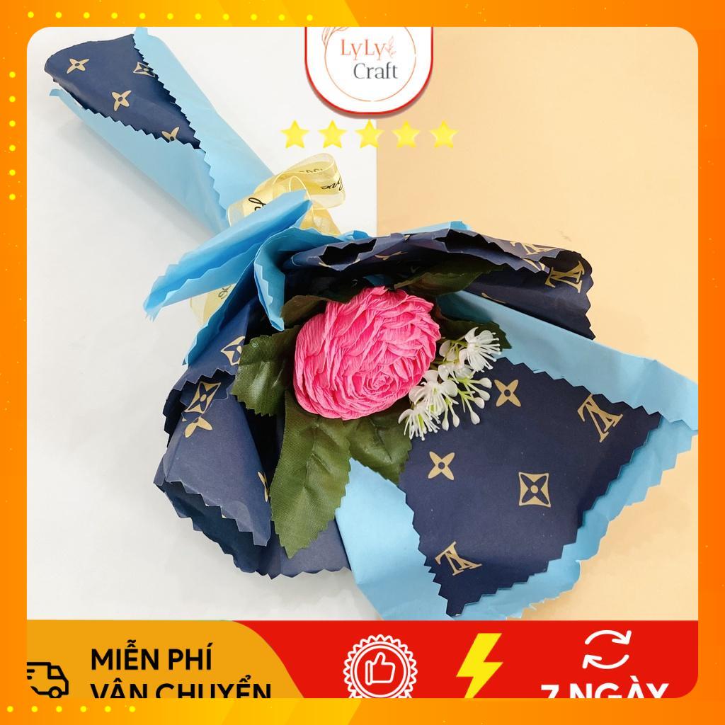 Bó Hoa hồng làm từ giấy nhún ý đẹp hàng có sẵn làm quà tặng bạn gái 20-10, 20-11, Valentine 14-2 .. - Lylycraft