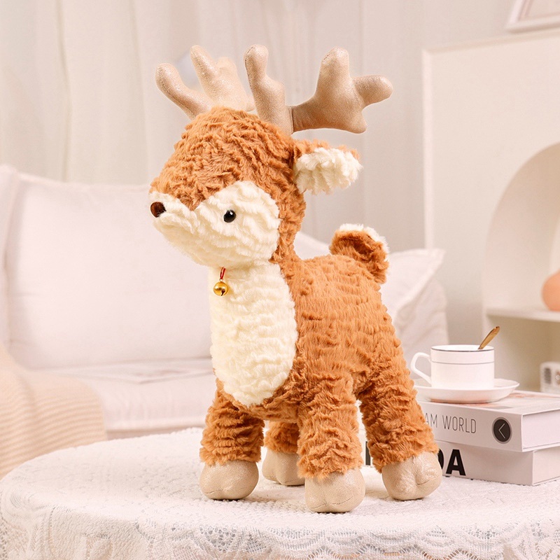 Dễ Thương Thú Nhồi Bông Tuần Lộc Nhồi Bông Trang Trí Cây Thông Giáng Sinh Quà