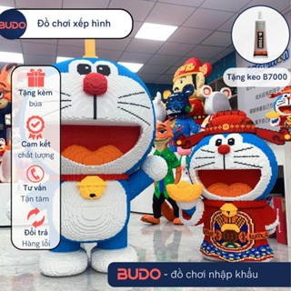 [ TẶNG BÚA + KEO ] Size To 68cm Đồ Chơi Lắp Ráp Mô Hình Doraemon Doremon Thần tài Cầm Vàng Cỡ Lớn 1m 100cm