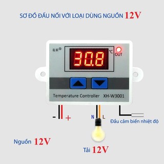 Bộ điều khiển nhiệt độ 12V-120W XH-3001 công tắc điều khiển nhiệt độ cảm biến nhiệt độ đồng hồ cảm biến nhiệt độ