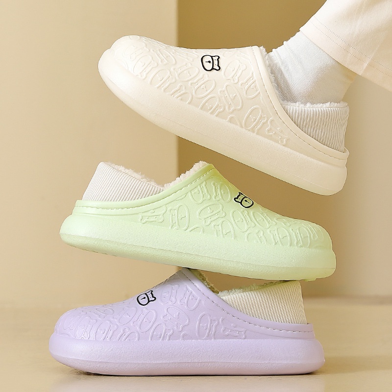 C-FOOT Dép Lót Lông HÌnh Gấu Dễ Thương Đi Trong Nhà Chống Nước Giữ Ấm Chân Mùa Thu Đông HOT 2023 Mới Cho Nữ