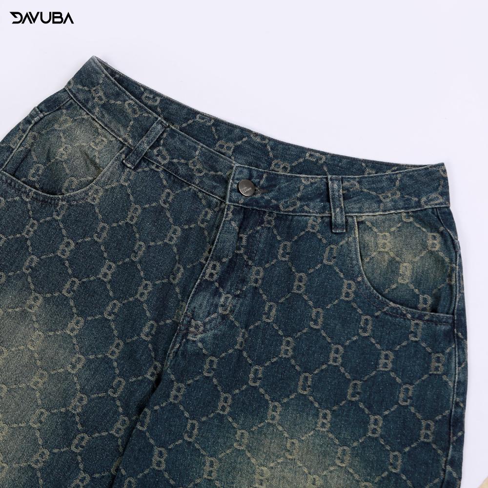 Quần short Denim DAVUBA monogram QS037