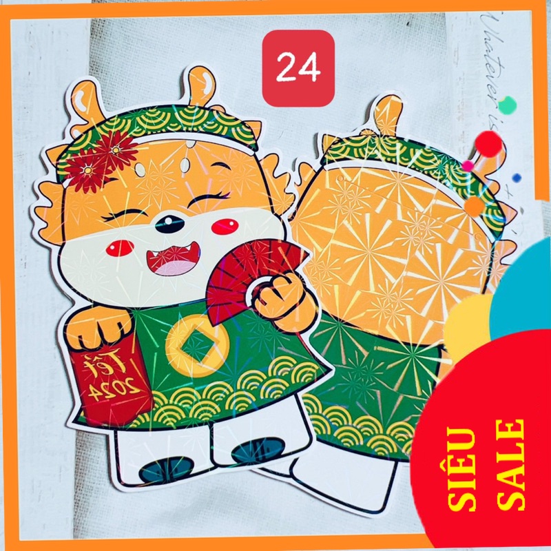 50 Bao lì xì CHIBI RỒNG XINH XẮN, bao lì xì tết 2024