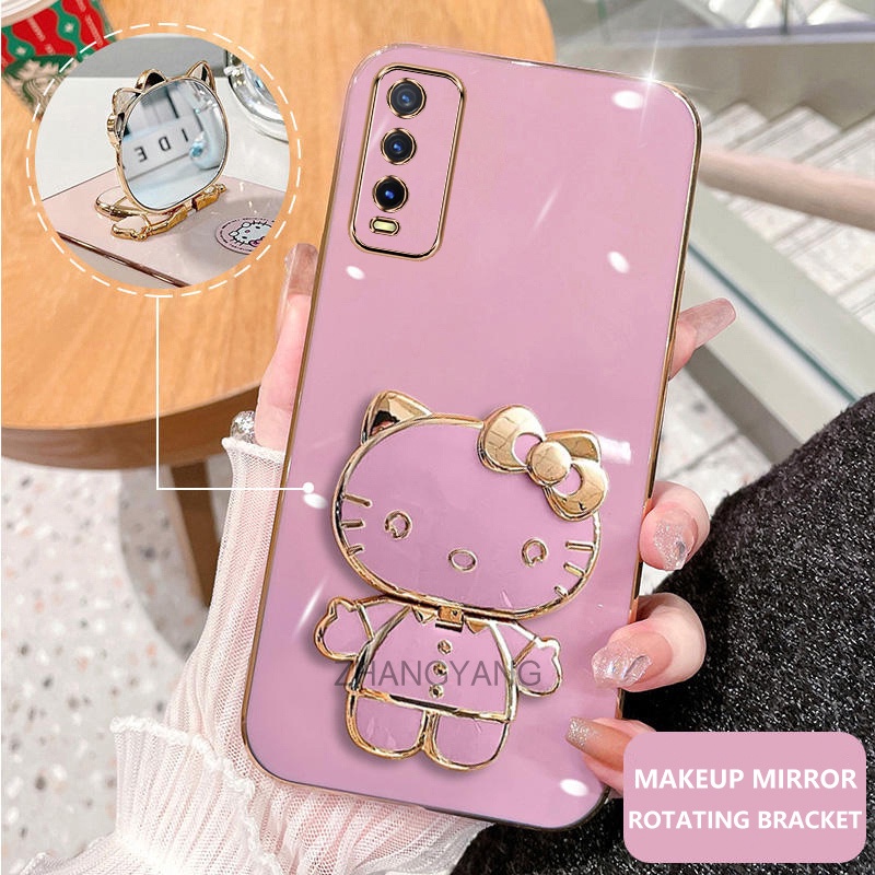 Ốp lưng vivo y20 y12s y20s y20i y12a Ốp Điện Thoại TPU Silicon Mềm Chống Rơi Hình Mèo 3D Có Giá Đỡ Cho vivo y20 y12s y20s y20i y12a