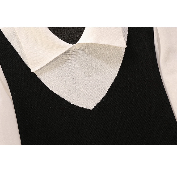 🌸Hàng Order🌸Váy Đầm Bigsize Len Dệt Kim Cổ Sơ Mi Chân Váy Đuôi Cá Thắt Nơ Cổ Tháo Rời Trẻ Trung🌸Hàng Quảng Châu