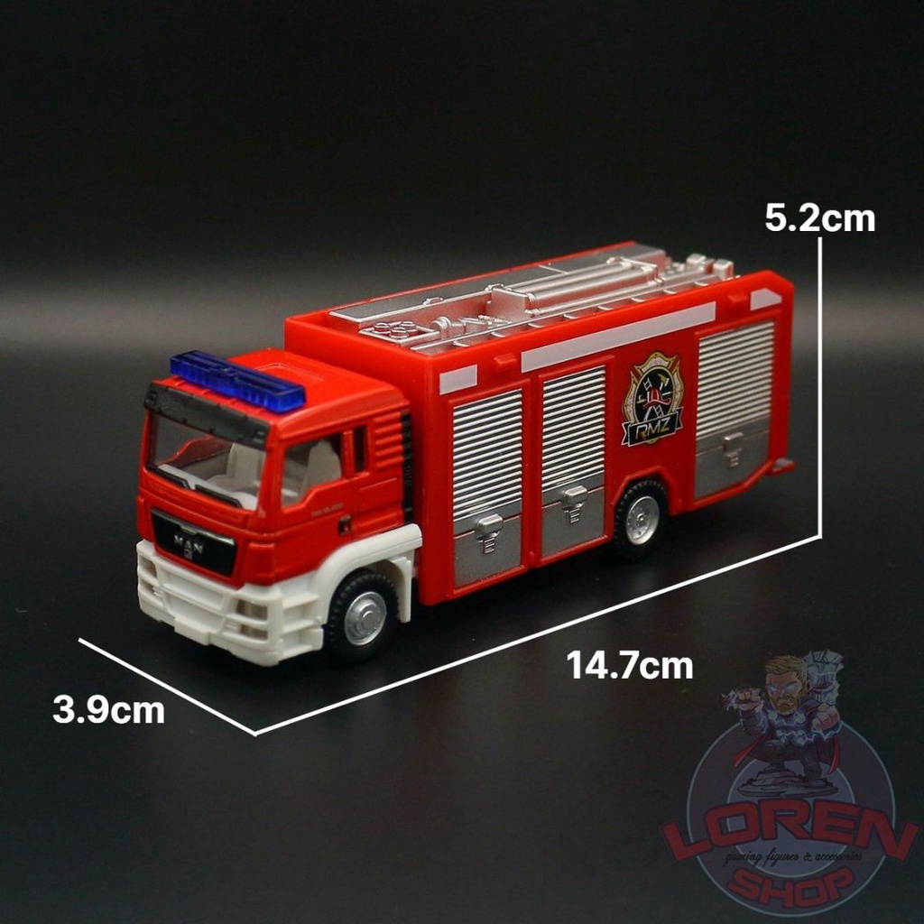 Mô hình ô tô tải kim loại tỷ lệ 1:64, xe chở hàng bằng sắt chạy cót - Lorenshop