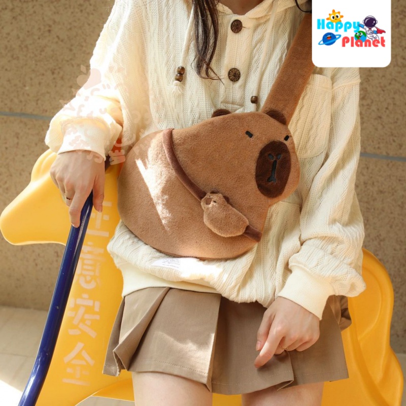 Tiktok capybara merchandise capybara Nhồi Bông Đeo Chéo Ngực Đa Năng Hình Búp Bê capybara Dễ Phối Đồ Làm Quà Tặng Cho Bạn Gái
