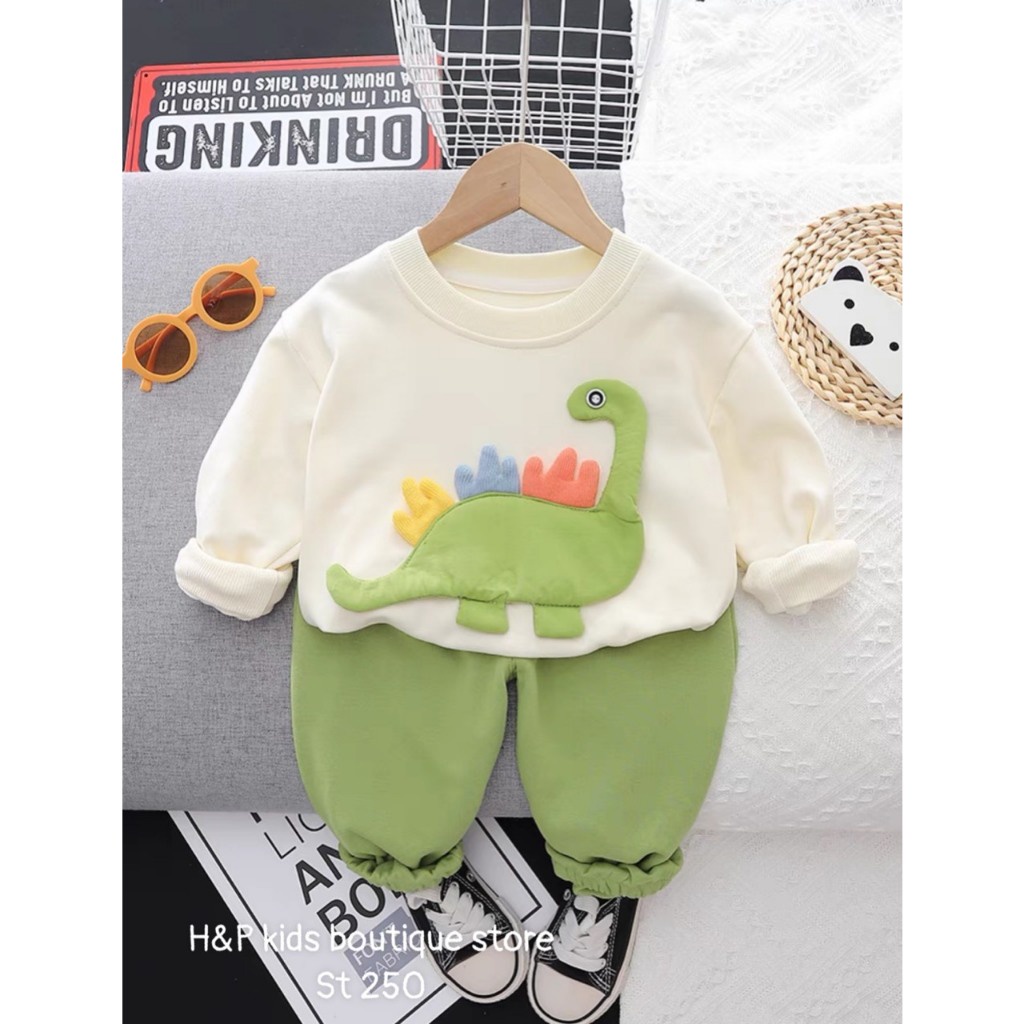 BỘ DAI TAY CHẤT DA CÁ HÌNH KHỦNG LONG  NỔI CHO BÉ 8-28KG