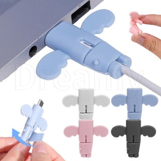 Vỏ silicon bảo vệ dây cáp sạc / cáp dữ liệu usb chống nứt hình thiên thần thông dụng