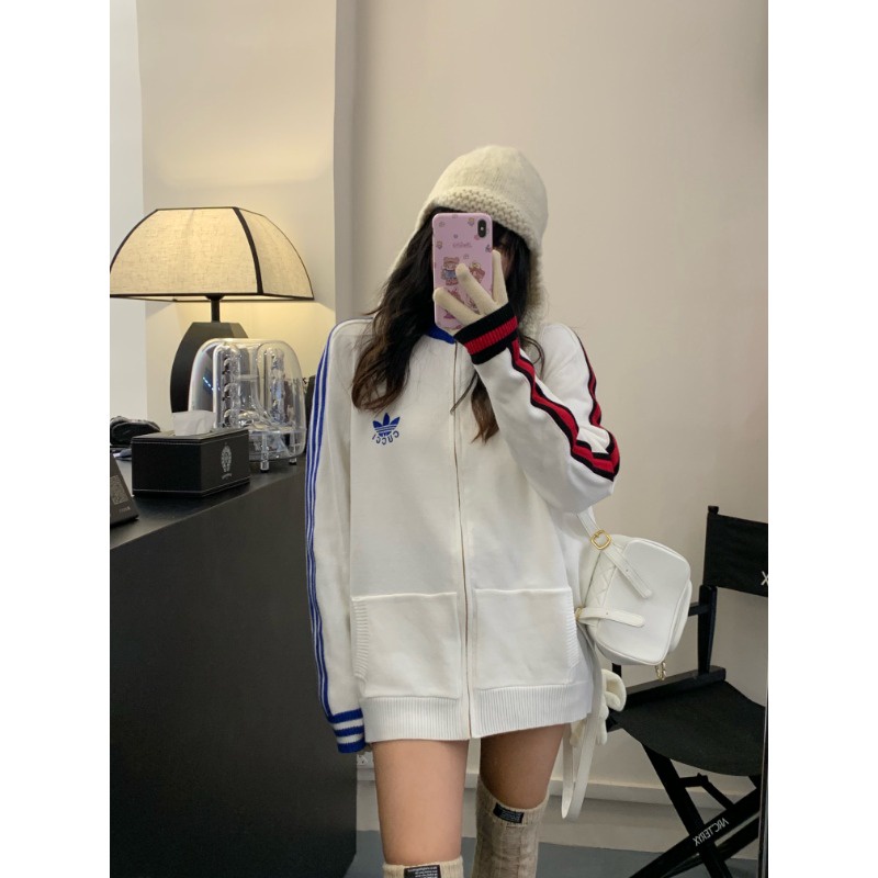 Áo Khoác sweater Dài Tay Phối Khóa Kéo Thời Trang Mùa Thu Mới 2023