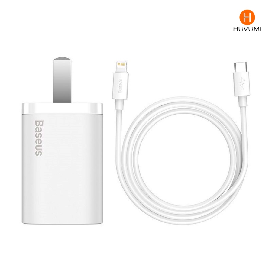 Combo bộ Sạc Nhanh Baseus GaN5 20W cho iPhone 12 13 Siêu Mini USB C Hỗ Trợ QC3.0 PD