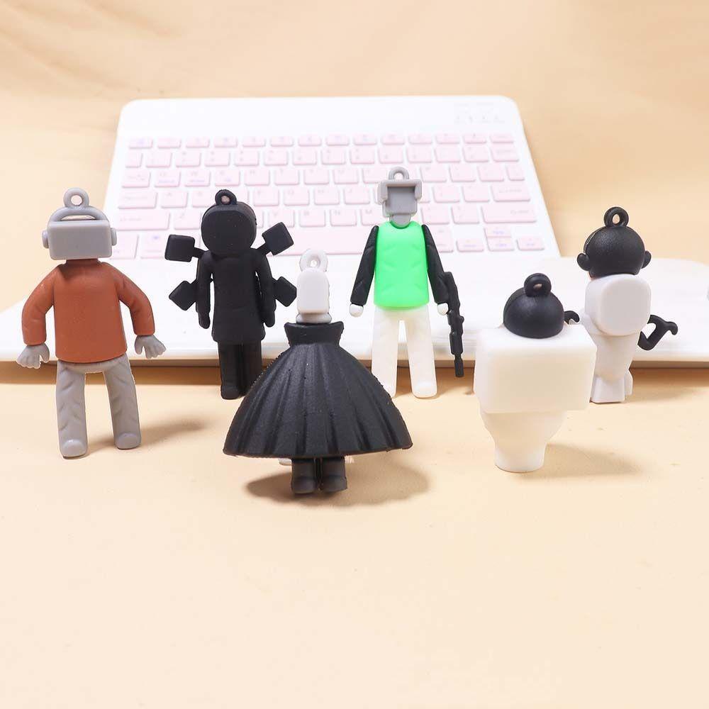 Adames skibidi bop keychians, skibidi bop bop tv man camara man anime toilet Trang Sức Có Móc Khóa Bằng pvc Cho Nam