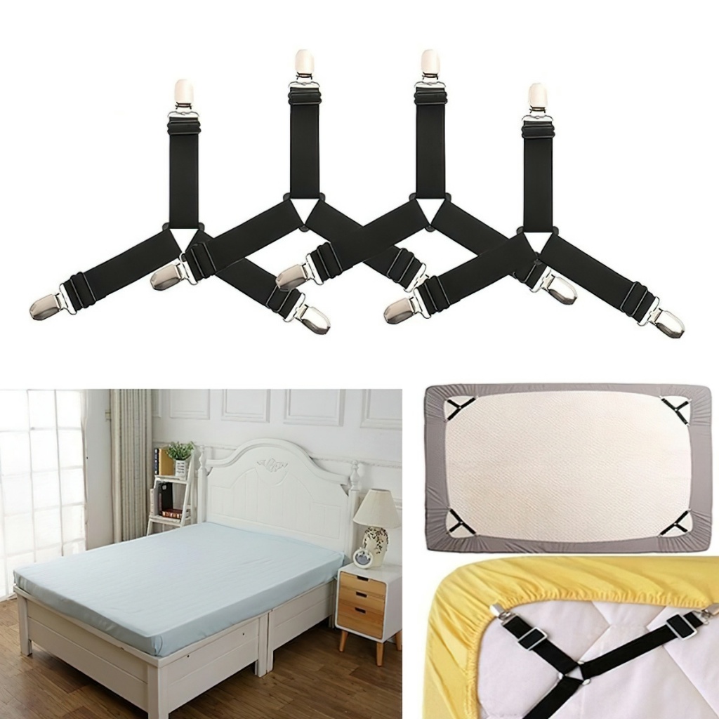 Dây kẹp cố định ga giường 3 mặt 6 cạnh tiện lợi -L.H Store