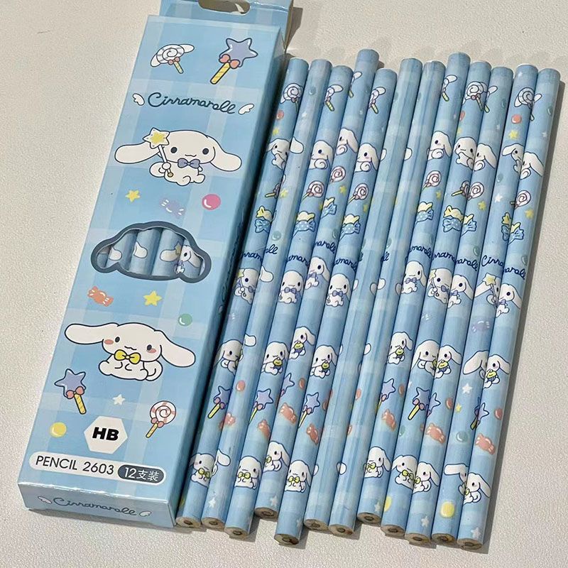 Set 12 Bút Chì Gỗ Hoạt Hình Dễ Thương wj440