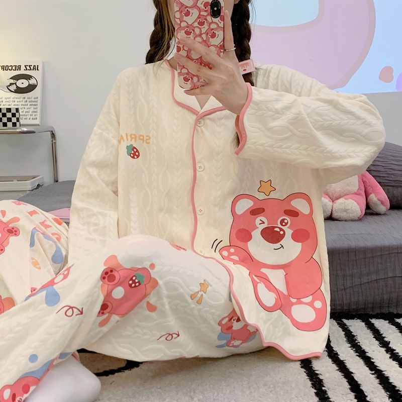 Bộ Đồ Ngủ Dài Tay Phong Cách Mới Cho Nữ