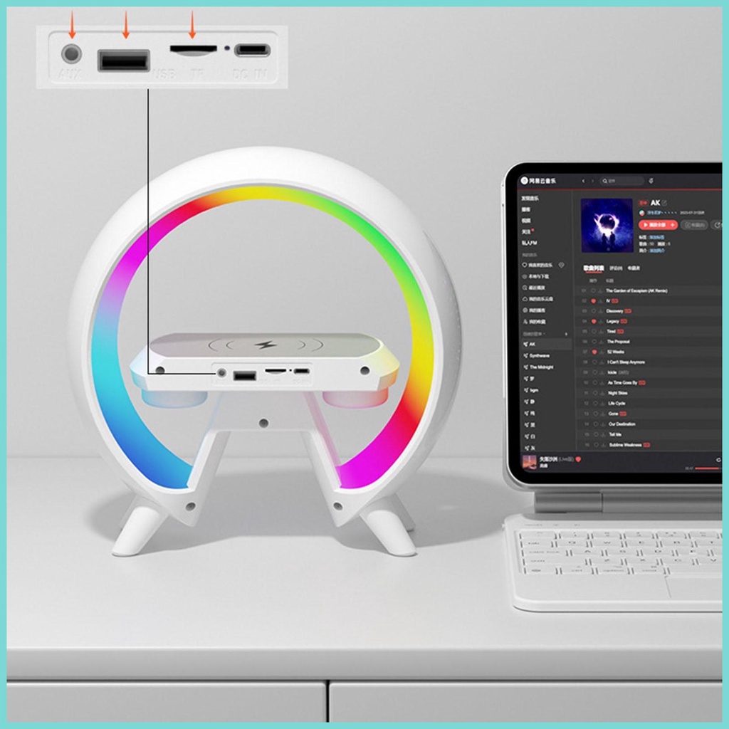 Loa Không Dây Thông Minh Có Đèn led Sạc Nhanh 15w Cho Điện Thoại Di Động