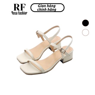 ROSA- Giày Sandal nữ cao gót 3cm quai mảnh gót vuông mũi vuông thời trang
