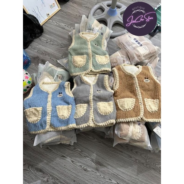 Áo khoác gile lót lông cừu cho bé Size từ 10 -20Kg