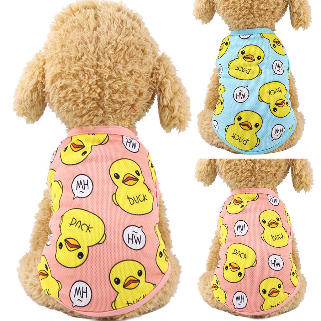 Áo Lưới Thoáng Khí Họa Tiết Vịt Hoạt Hình Dành Cho Thú Cưng