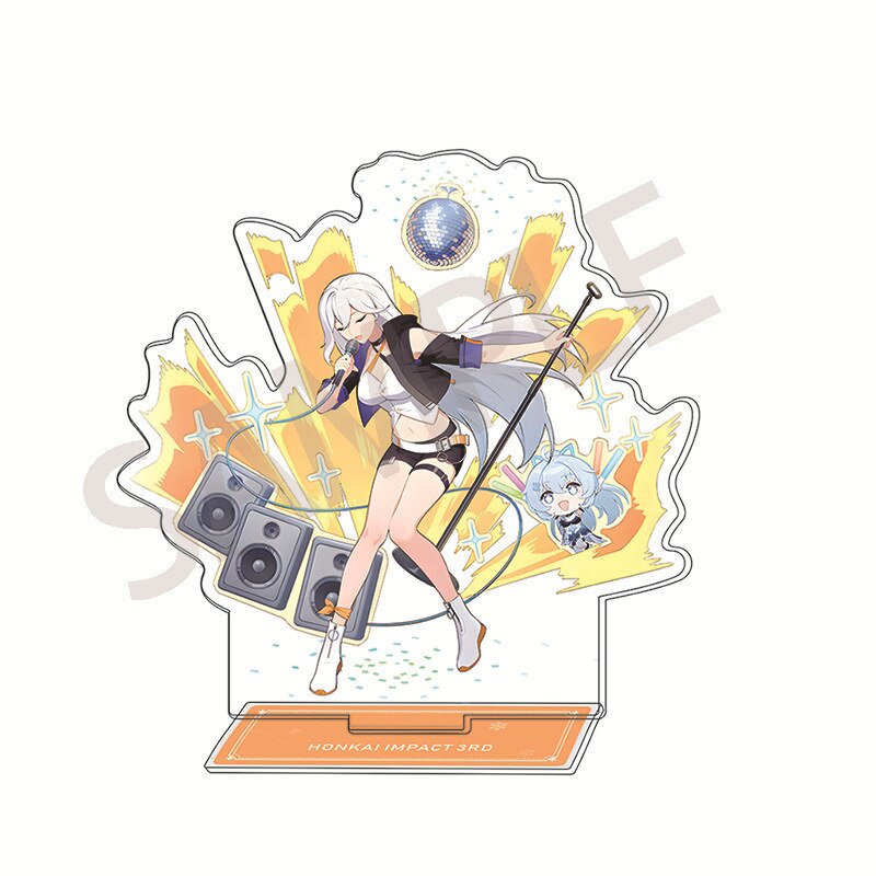 Mô hình Standee Honkai Impact 3 Standing Anime Susana Kiana Kaslana in hình nhân vật 2 mặt rõ nét decor để bàn