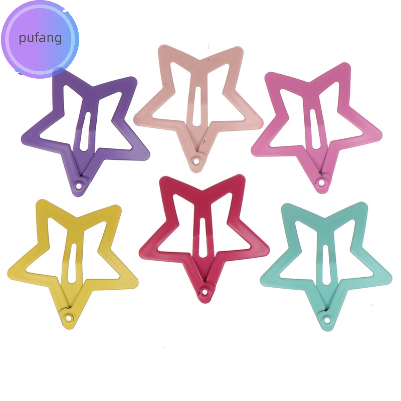 Pufang Set 6 Kẹp Tóc Kim Loại Hình Ngôi Sao Dễ Thương Cho Bé Gái Vn vn