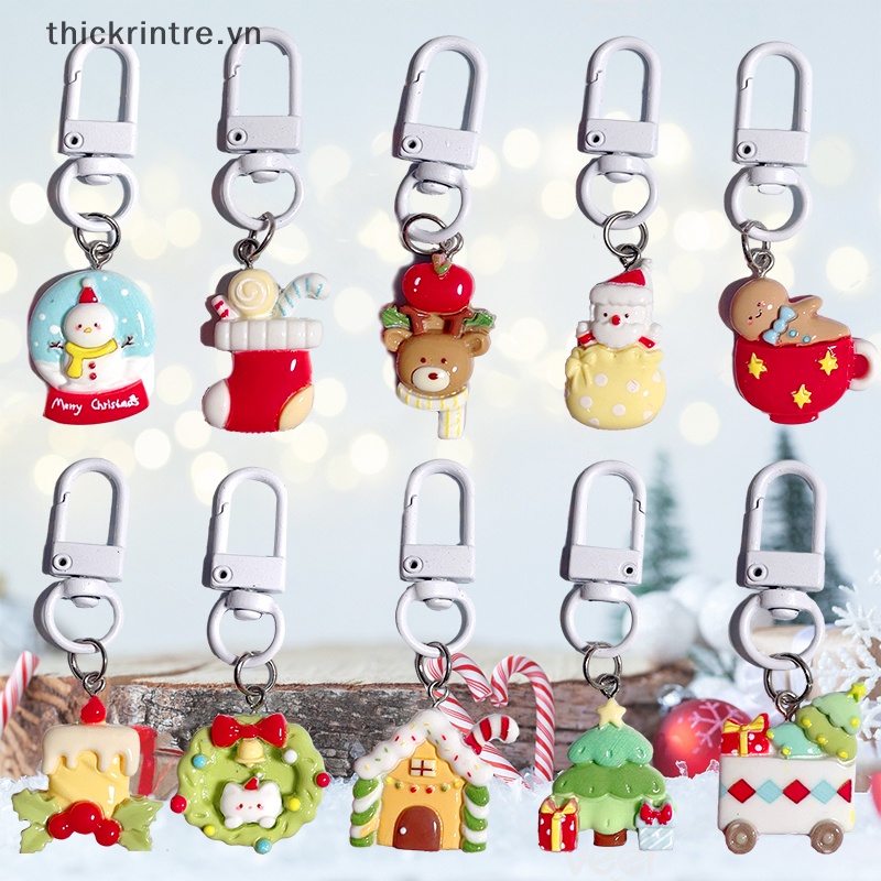 Th Móc Chìa Khóa Hình Búp Bê Ông Già Noel Hoạt Hình Dễ Thương Trang Trí Cây Thông Giáng Sinh / Túi Xách / Xe Hơi vn