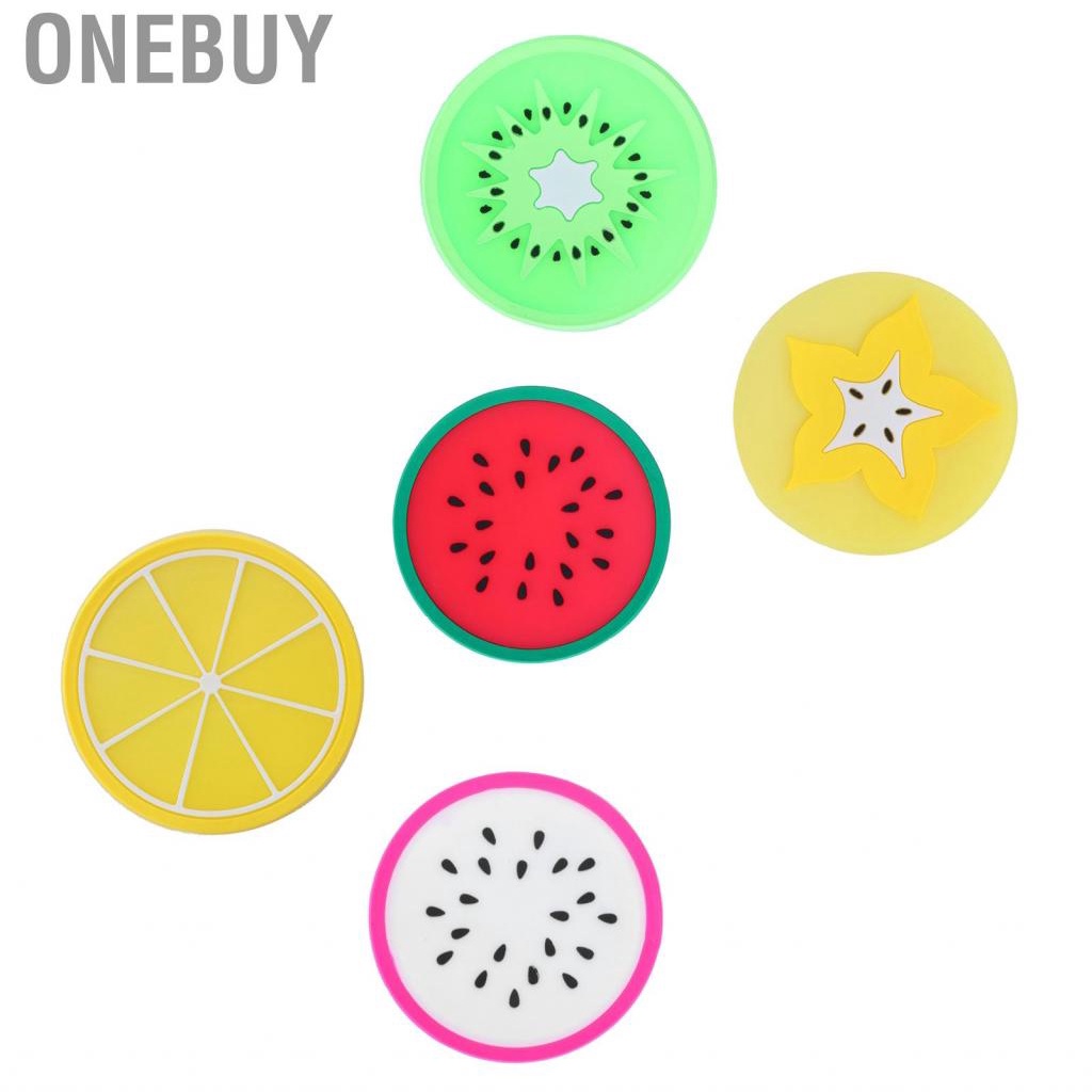 Onebuy Cute Fruit Shape Coaster  Placemat Silicone Cup Drinks Holder Mat Decor