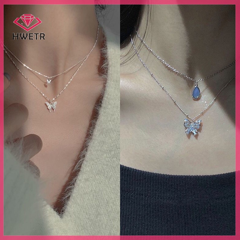 Vòng Cổ choker Hai Lớp Mặt Hình Ngôi Sao Mặt Trăng Phong Cách Hàn Quốc Cho Nữ