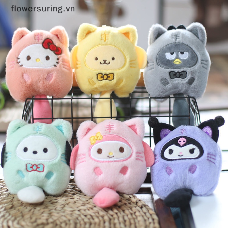Sanrio kuromi Móc Khóa Hình Động Vật Nhồi Bông Nhỏ kuromi my melody cinnamoroll Nhồi Bông Dễ Thương