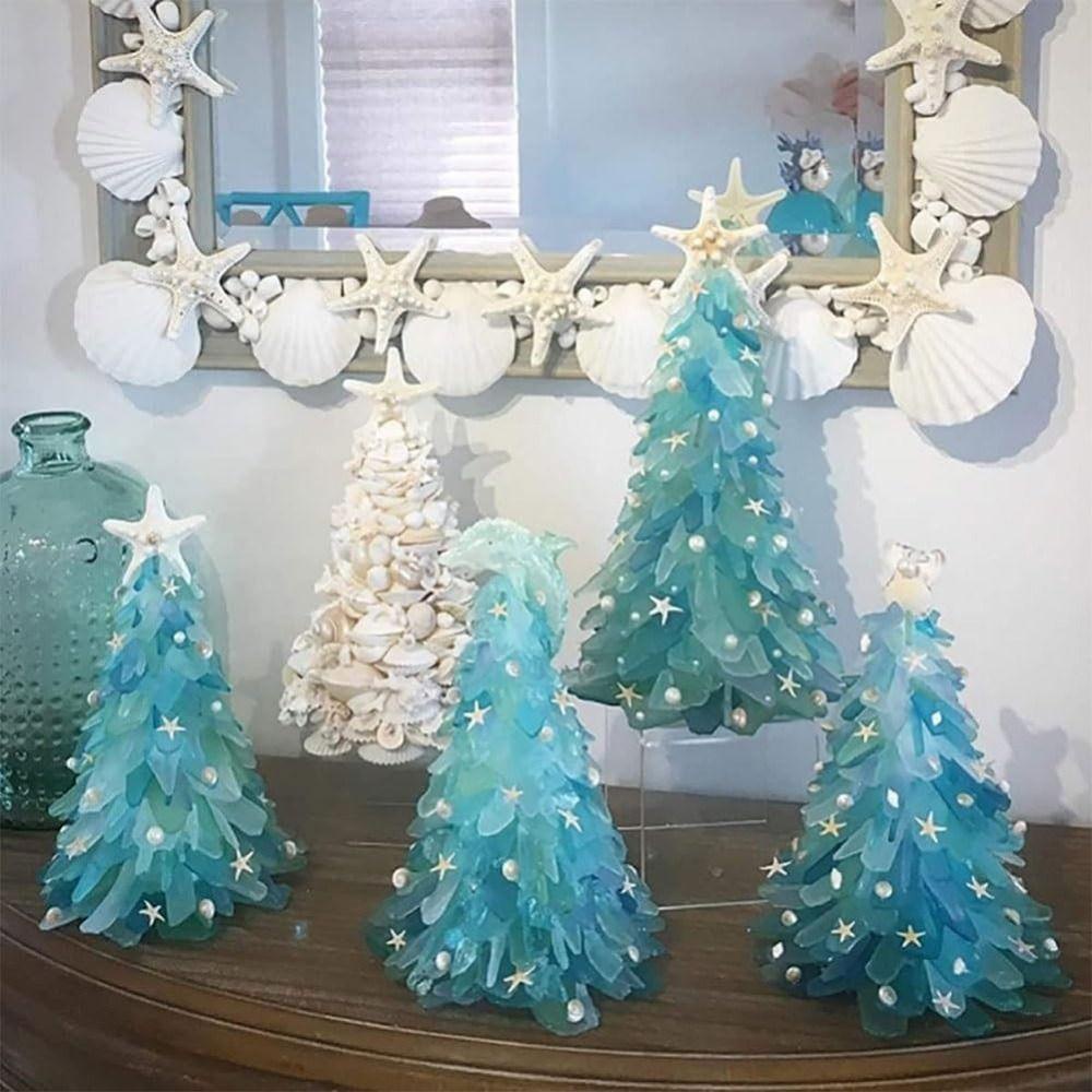 Subei Cây Thông Giáng Sinh Bằng Nhựa resin Pha Lê Hình Sao Biển Thủy Tinh Thủ Công Độc Đáo Trang Trí Nhà Cửa