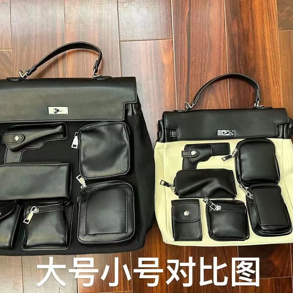 Ba Lô canvas Nhiều Túi Phong Cách punk Cho Học Sinh