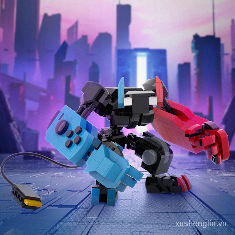 BuildMoc creative building block toys Nintendo switch game machine turning into Mecha small particle building blocks