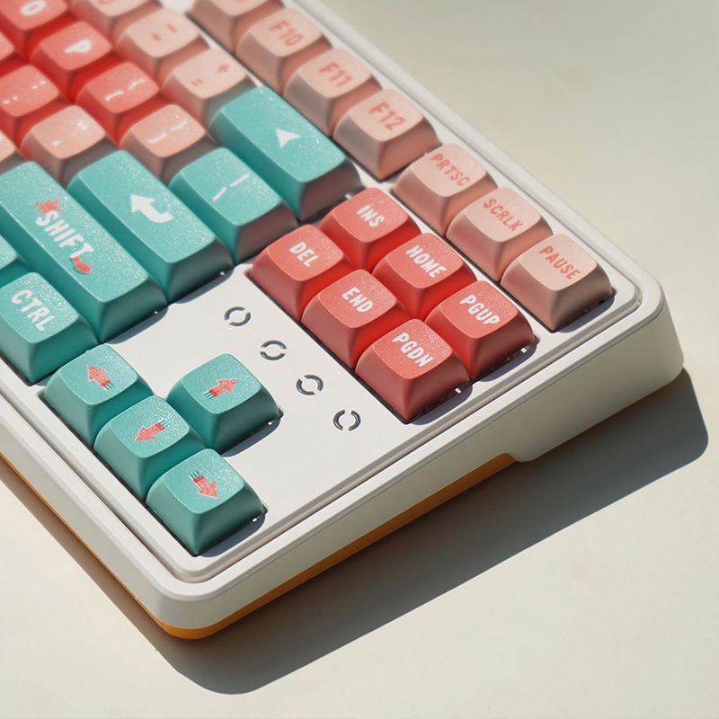 Keycaps chủ đề dưa hấu, keycap 128 phím, chiều cao XDA, thăng hoa PBT, phù hợp với bàn phím phím 87/68/84/104/108 ​