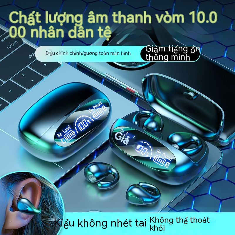 Tai Nghe Bluetooth Không Dây Mới Loại Thể Thao Loại Dẫn Truyền Không Vào Tai Đeo Lâu Không Đau Mini Apple Android