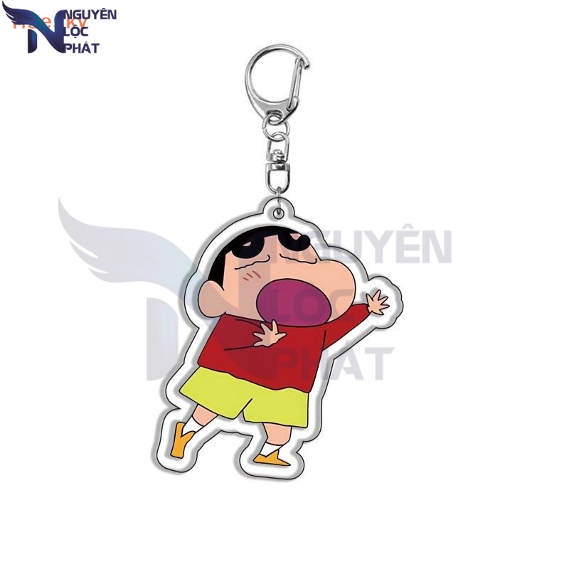 Kawaii anime crayon shin-chan keychain acrylic móc chìa khóa đồ chơi trẻ em nlp shop