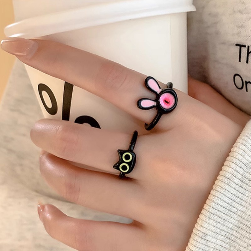 Nhẫn Đeo Ngón Tay Họa Tiết Hoạt Hình we flower Mắt To Dễ Thương Thời Trang Hàn Quốc Cho Nữ