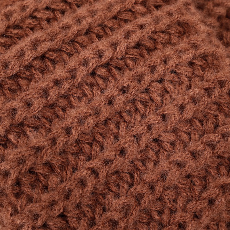 Mũ Len Dệt Kim Dày Dặn Mềm Mại Bảo Vệ Tai Màu Trơn Đơn Giản Thời Trang Mùa Đông Cho Nữ