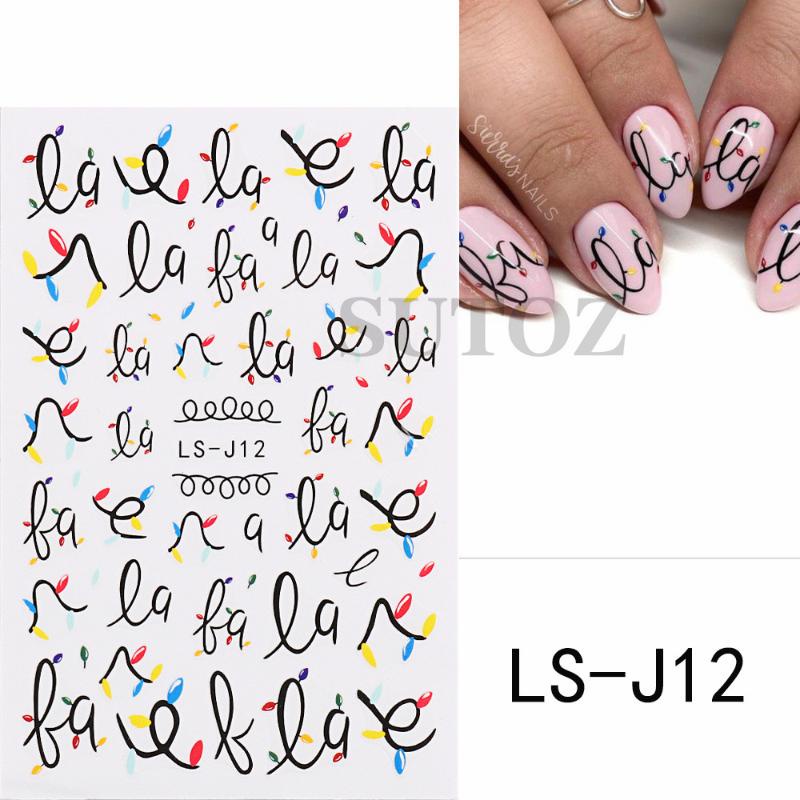 Mới Sticker Họa Tiết Cây Thông Giáng Sinh 3d Trang Trí Móng Tay
