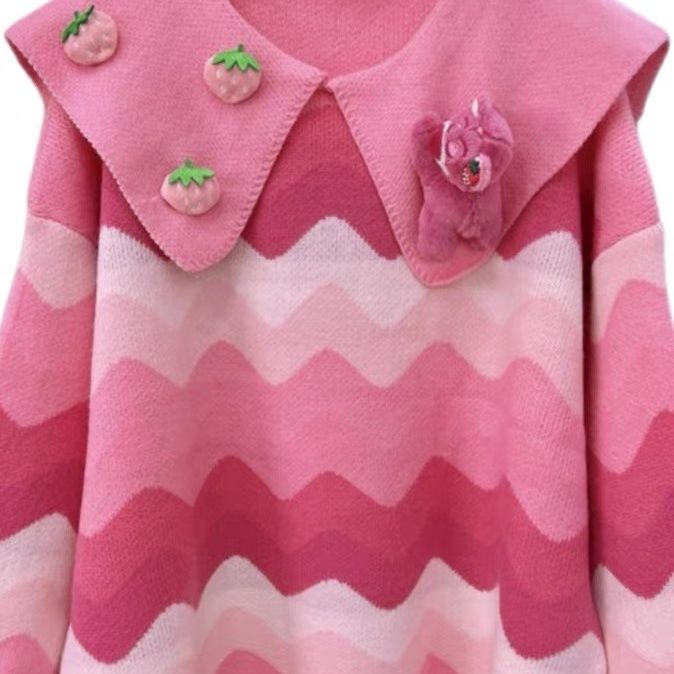 Jh Hàng Có Sẵn Áo sweater Dệt Kim Cao Cấp Phong Cách Châu Âu Màu Hồng Thời Trang Mới 2023