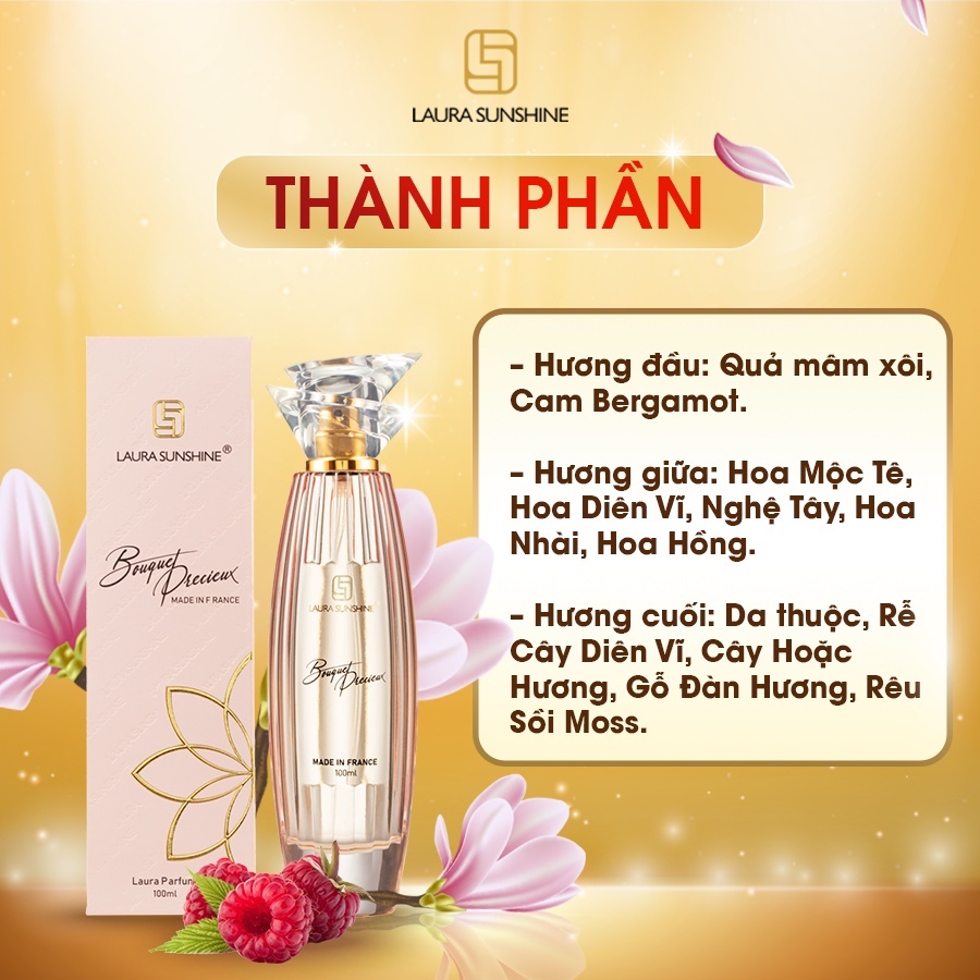 Nước hoa nữ Laura Paris 01 Bouquet Precieux 100ml nước hoa Laura Sunshine Nhật Kim Anh mùi 01 quyến rũ tinh tế