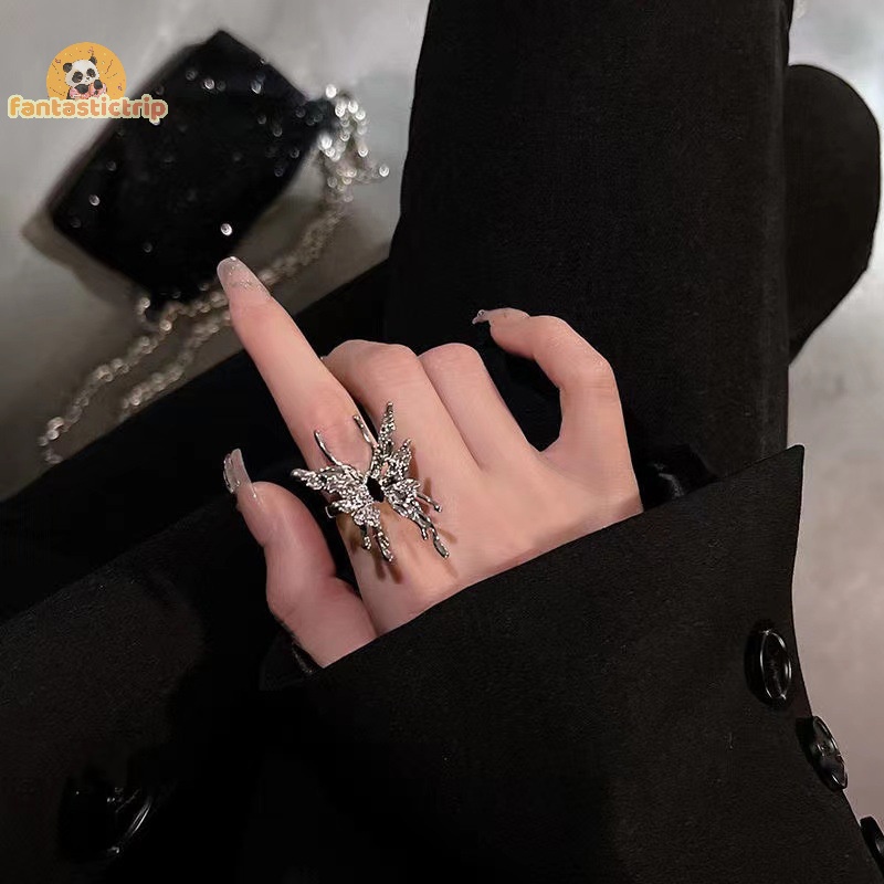 Nhẫn Hình Bướm Phong Cách gothic punk Sáng Tạo Thời Trang Ngọt Ngào Cho Nữ Mới