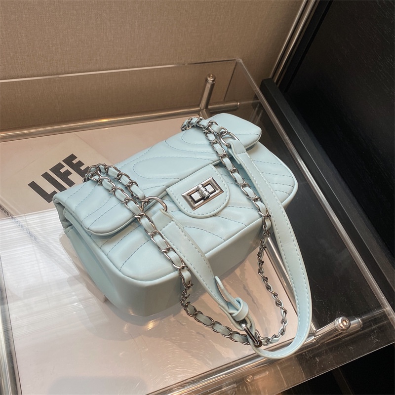 Túi Đeo Chéo Hình Vuông Cỡ Nhỏ Phối Dây Đeo Sợi Xích Thời Trang 2023 Cho Nữ