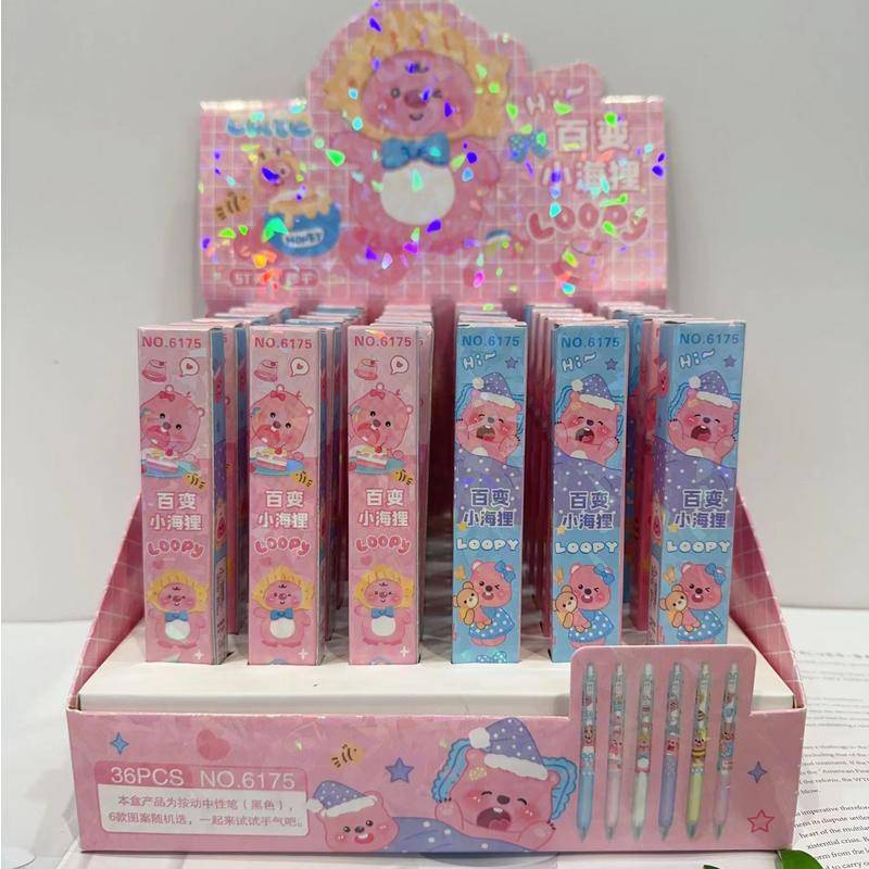 Ngẫu Nhiên 1 Hộp Bút Mực gel Hình Chim Cánh Cụt Nhỏ Pory Hoạt Hình Quà Tặng Sinh Nhật Cho Học Sinh