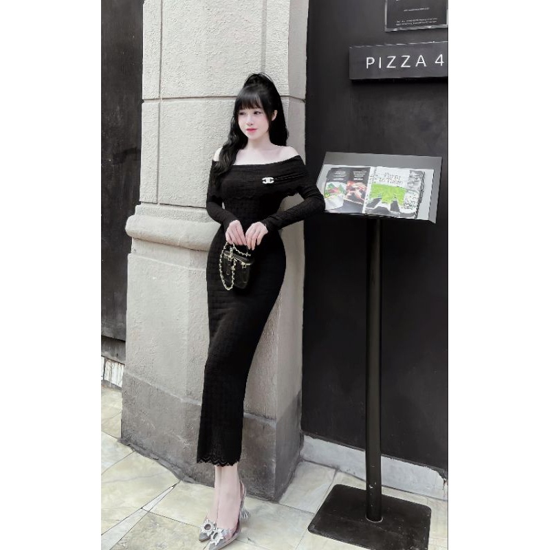 Body ren trễ vai dáng dài cực sang chảnh