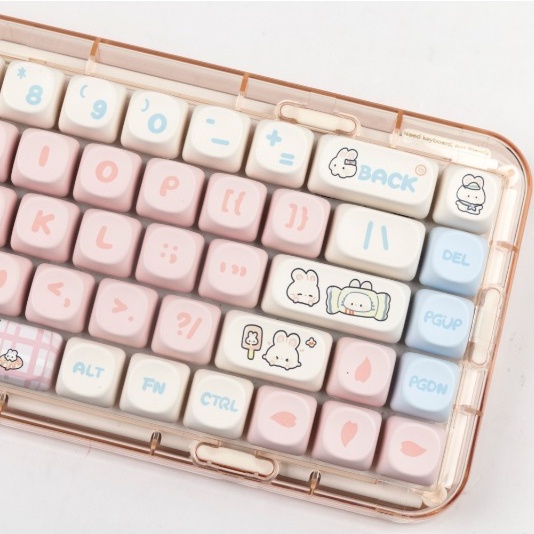 Toffee Keycap PBT Thăng hoa MOA Profile 139 Phím Keycap màu hồng Màu hồng dễ thương Thích hợp cho các bạn gái Bàn phím cơ văn phòng chơi game Thích hợp cho các bạn gái Chơi game B'g