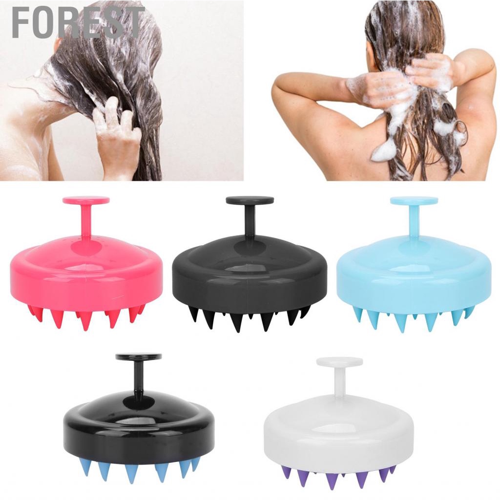 Forest Hair Scalp Brush Soft Silicone Bristles Shower  Scrubber