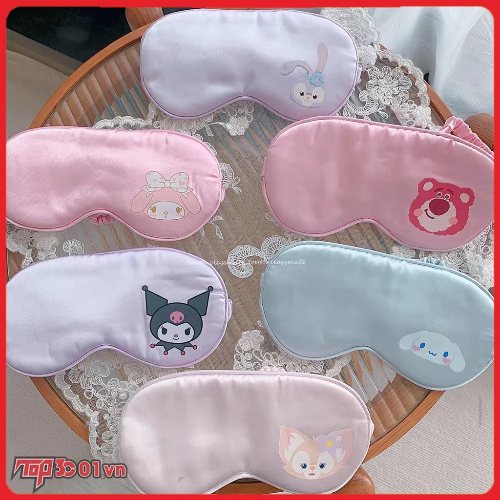 Sanrio Mắt Có 2 Mặt Lụa Che Bóng Ngủ Mặt Nạ Mắt Nữ Hoạt Hình Dễ Thương Kuromi Giai Điệu Cinnamoroll -top3C01