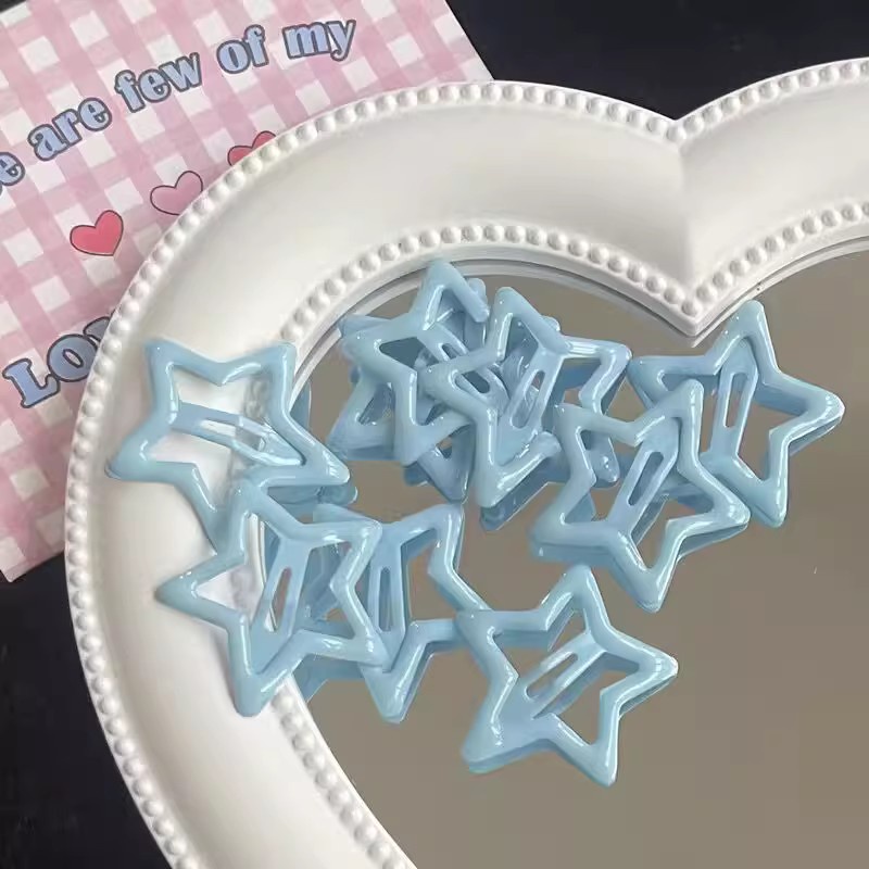 1/6Pcs Y2K Dopamine Star BB Clips Forehead Bangs Hairpin Hair Side Headwear Hair Accessories for Sweet Girls