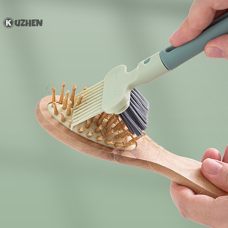Kuzhen Bàn Chải mini Làm Sạch Lược Chải Tóc Sáng Tạo 2 Trong 1