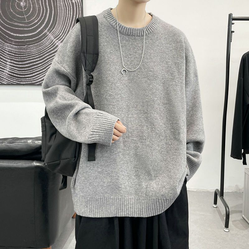 Áo sweater Dệt Kim Cổ Tròn Màu Sắc Đơn Giản Cho Nam